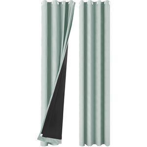 2 Panels 100% Blackout Curtains Gommet Top 52"Wx108"L Light Sage